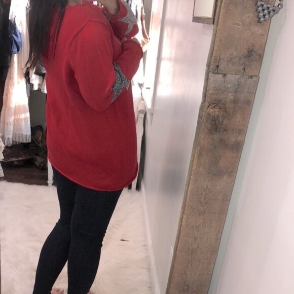 Norton size 1X red star print vintage sweater - Picture 4 of 7